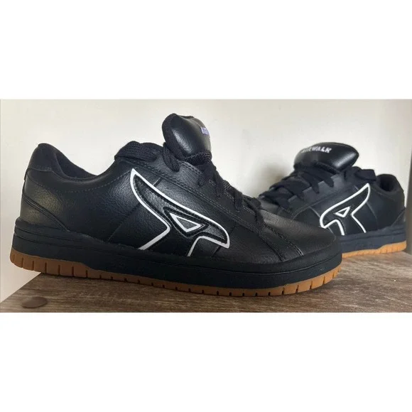 Vintage Airwalk Skater Shoes Chunky Fat Tongue Men's Size 10 Black Leather Y2K - Picture 2 of 12